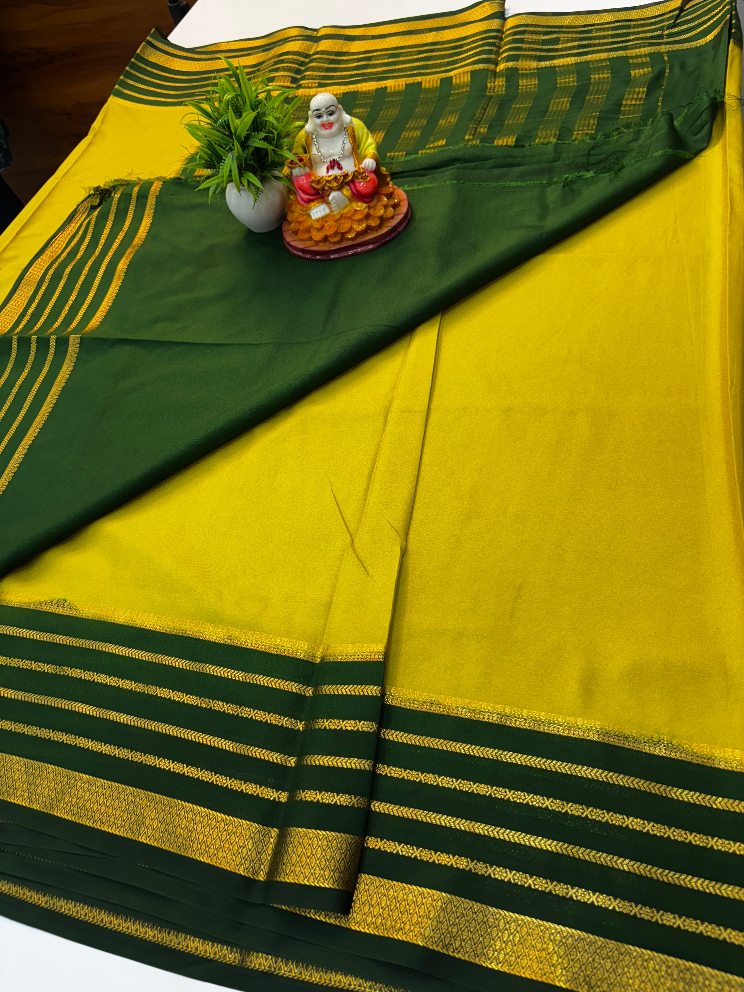 Premium Mysore Crepe Silk Saree with Rich Pallu – Padmavathi Silks and Sarees
