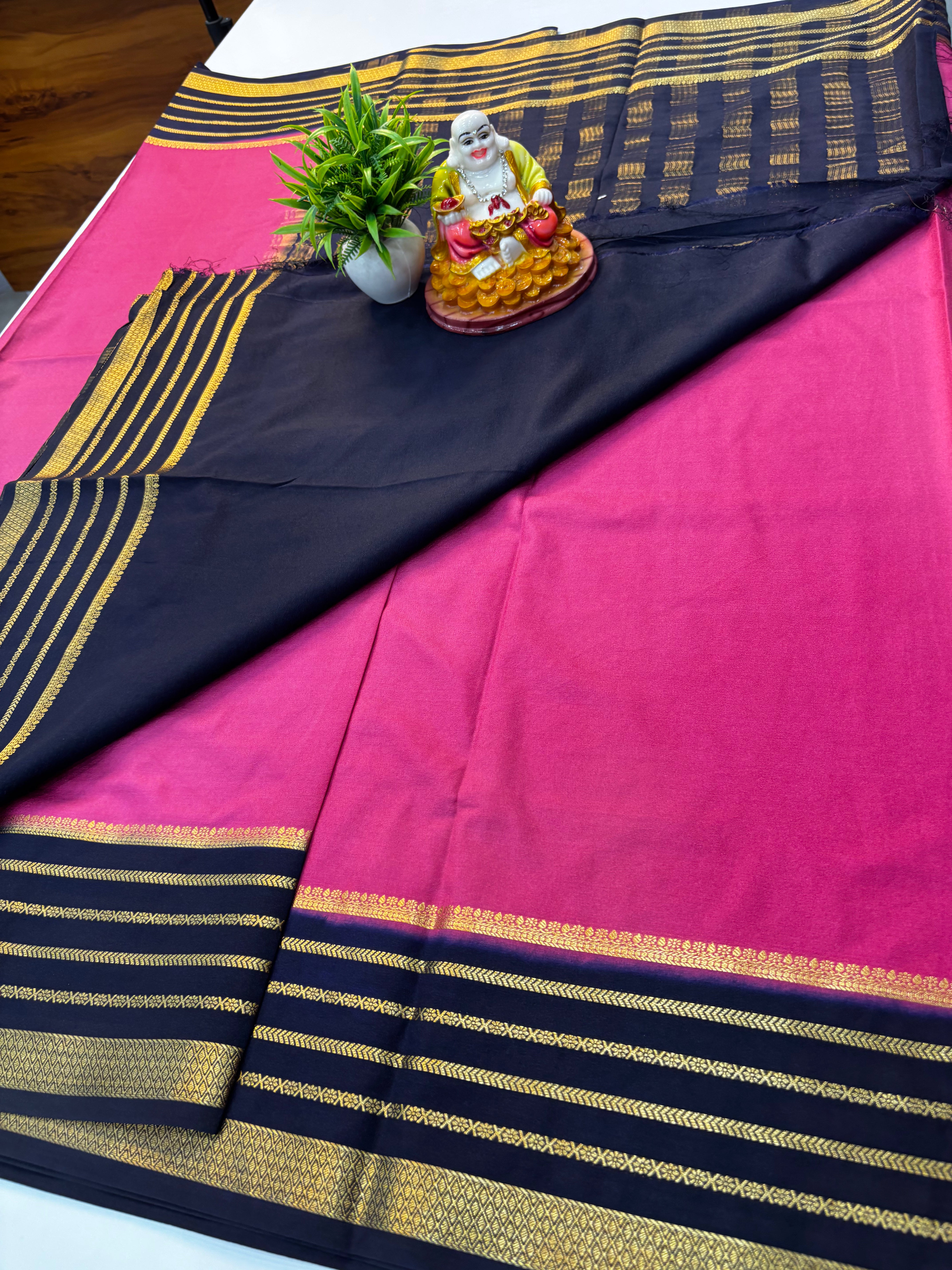 Premium Mysore Crepe Silk Saree with Rich Pallu – Padmavathi Silks and Sarees