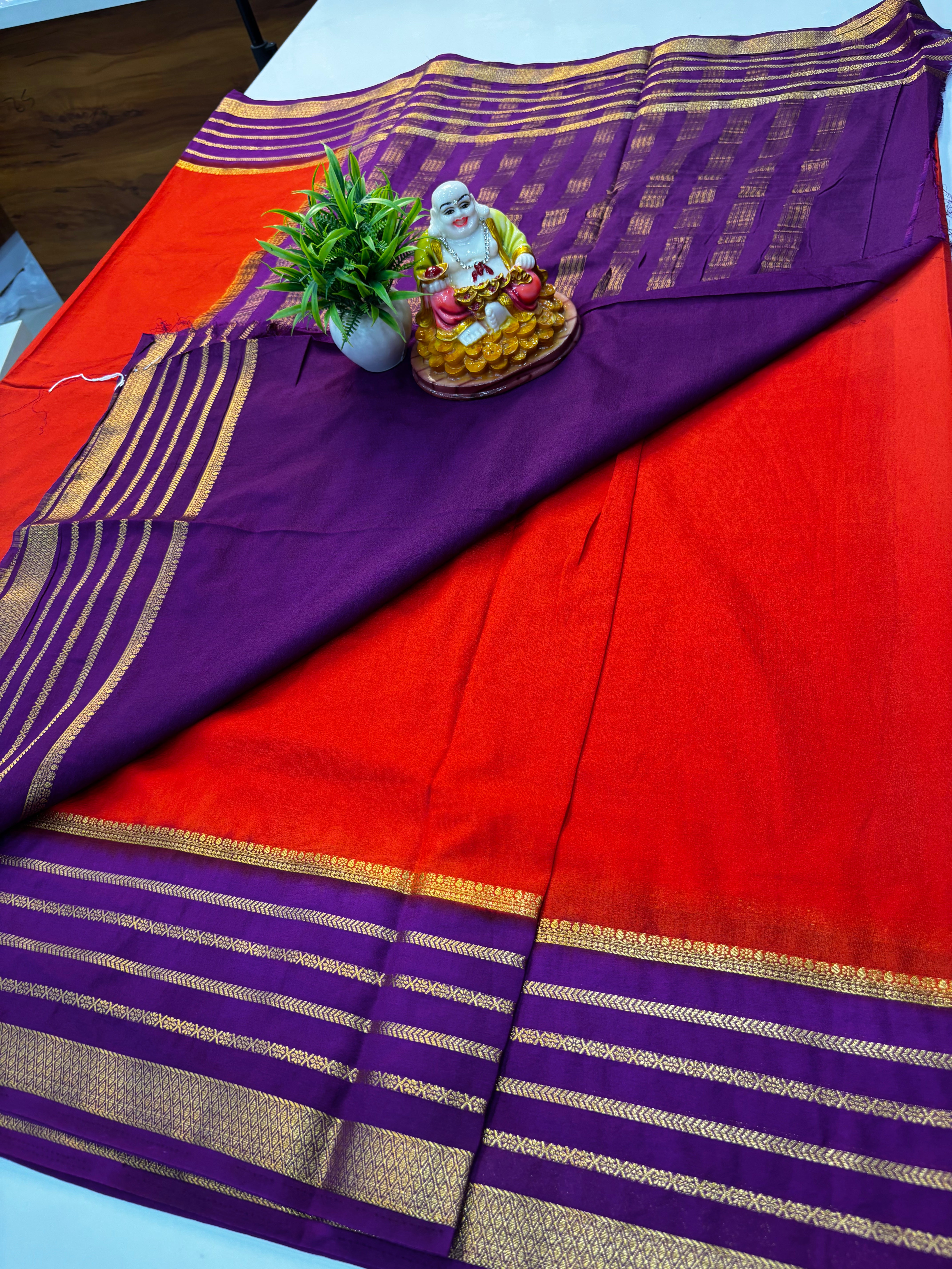 Premium Mysore Crepe Silk Saree with Rich Pallu – Padmavathi Silks and Sarees